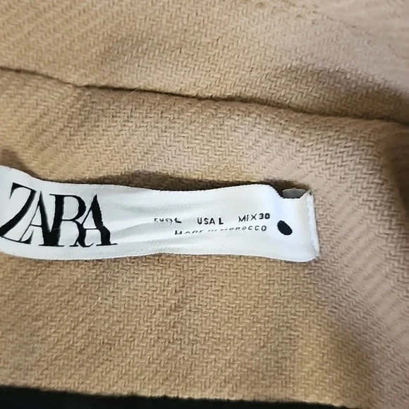 ZARA WOOL COAT MANTECO LIGHT TAN - Picture 10 of 12